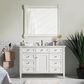 James Martin Vanities Brittany 48" Single Bathroom Vanity in Bright White with 3 cm Arctic Fall Solid Surface Top and Rectangle Sink, , large
