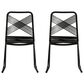 Southern Enterprises Padko Outdoor Rope Chair in Black (Set of 2), , large