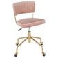 Lumisource Tania Task Chair with Pink Velvet Cushion in Gold, , large