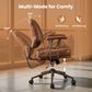 HOMLUX Executive Office Chair with Suede Fabric Cushion in Dark Brown, , large