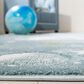 Safavieh Carousel 8" x 10" Teal and Ivory Kids Area Rug, , large