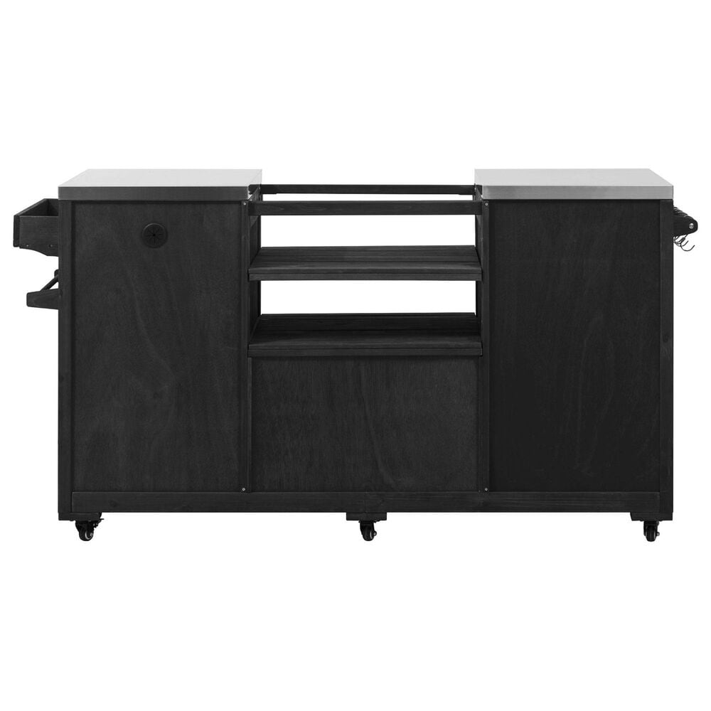 HOMLUX 67" Outdoor Kitchen Island with Stainless Steel Top in Black, , large