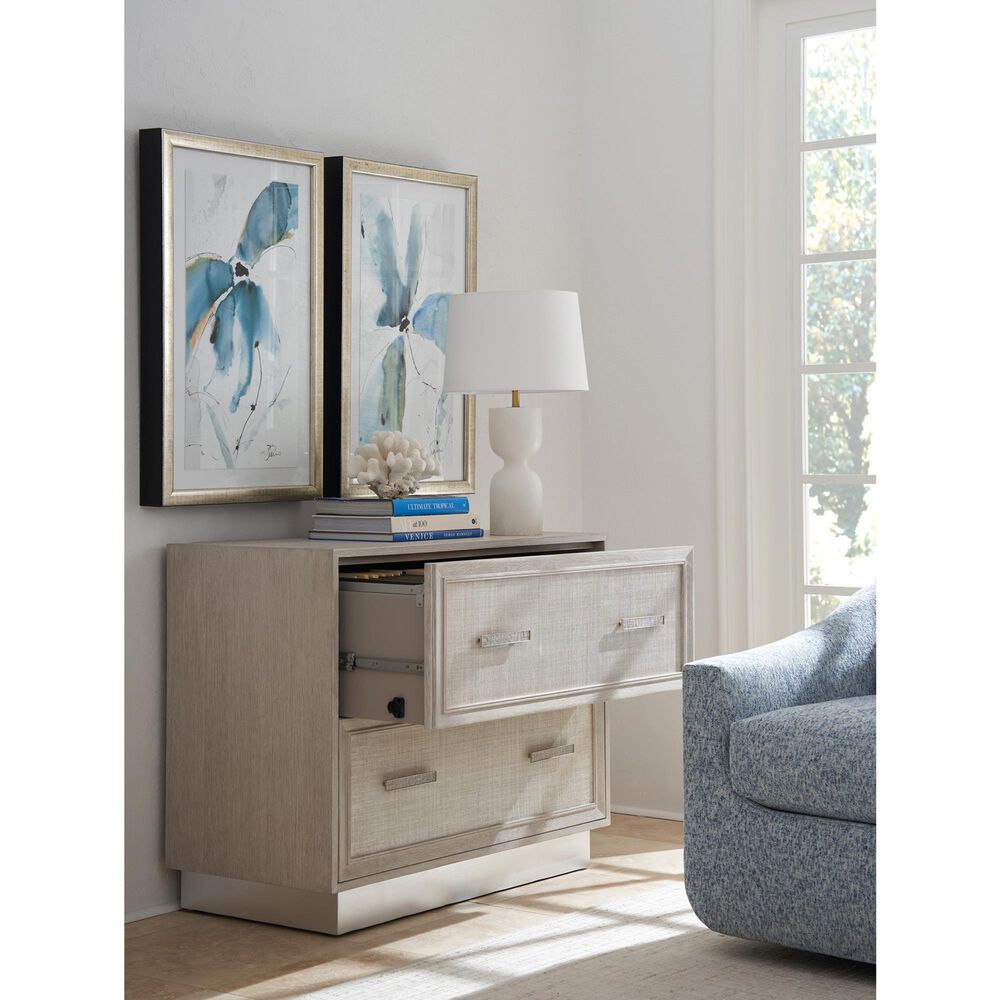 Lexington Home Brands Barrington Wheaton 2-Drawer File Chest in Misty White and Silver, , large