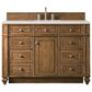 James Martin Vanities Bristol 48" Single Bathroom Vanity in Saddle Brown with 3 cm Eternal Marfil Quartz Top and Rectangular Sink, , large