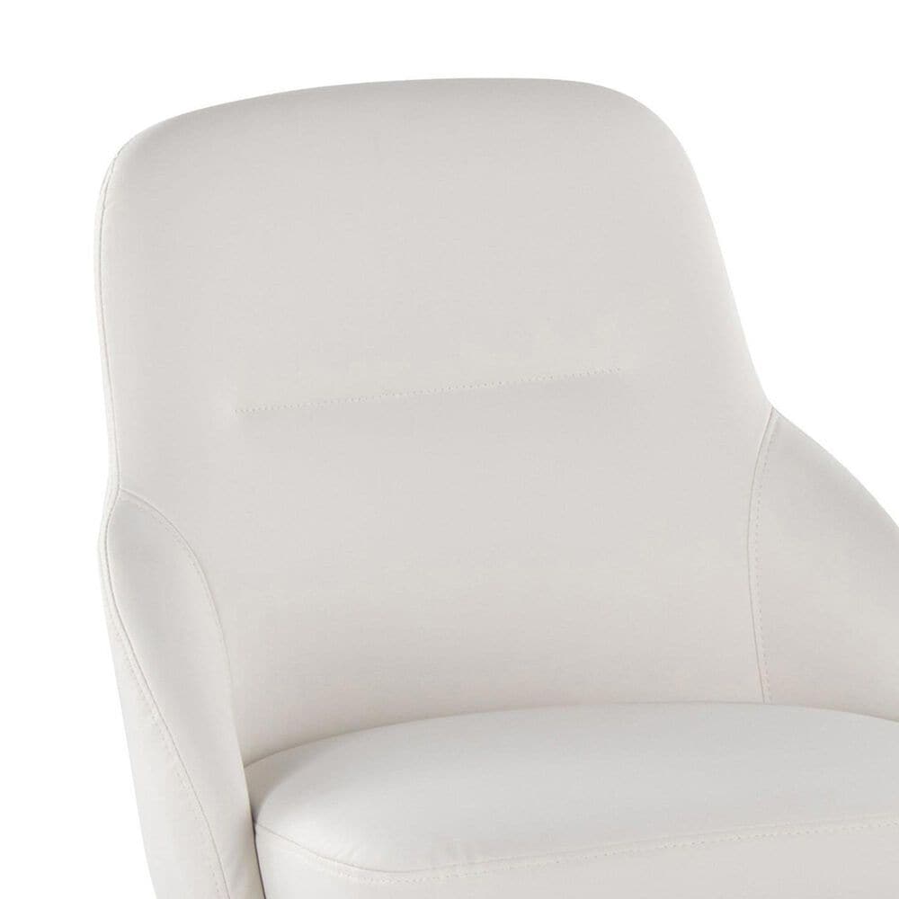 LumiSource York Side Chair with White Faux Leather Cushion in Dark Walnut (Set of 2), , large