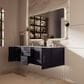 Lexora Home Geneva 60" Double Bathroom Vanity in Navy Blue with 2 cm White Carrara Marble Top and Rectangular Sinks, , large