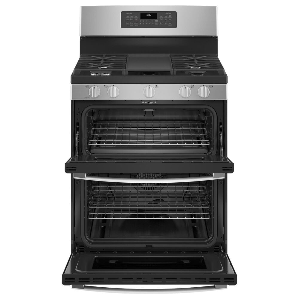 GE Appliances 30&quot; Freestanding Gas Double Oven Range with Convection in Stainless Steel, , large