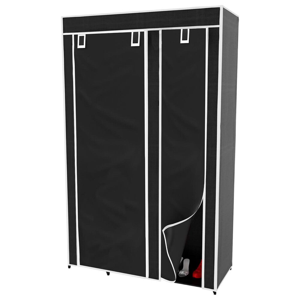 Timberlake Lavish Home Wardrobe Closet Organizer in Black, , large