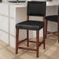 Linden Boulevard Brook Counter Stool with Black Upholstery in Cherry, , large