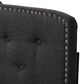 Baxton Studio Lucy Queen Panel Headboard in Dark Grey, , large