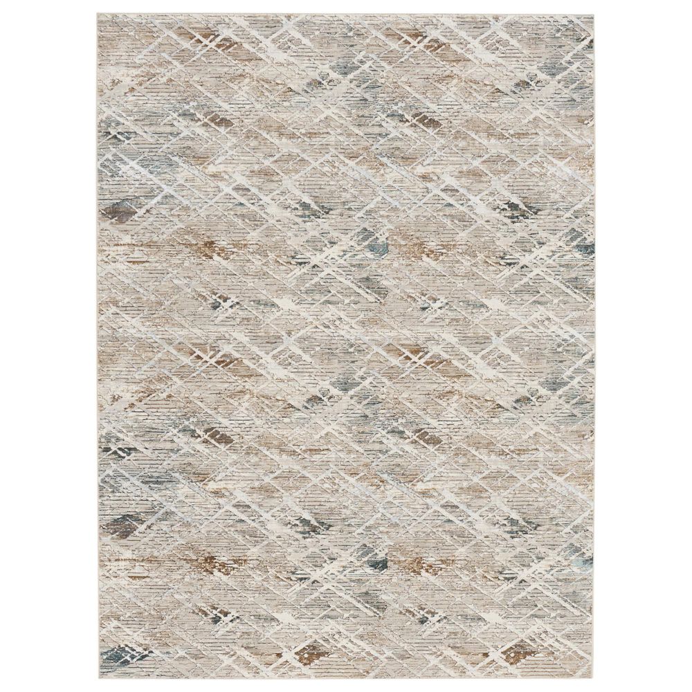 Nourison Glitz GLZ11 Grey and Multicolor 9" x 12" Area Rug, , large
