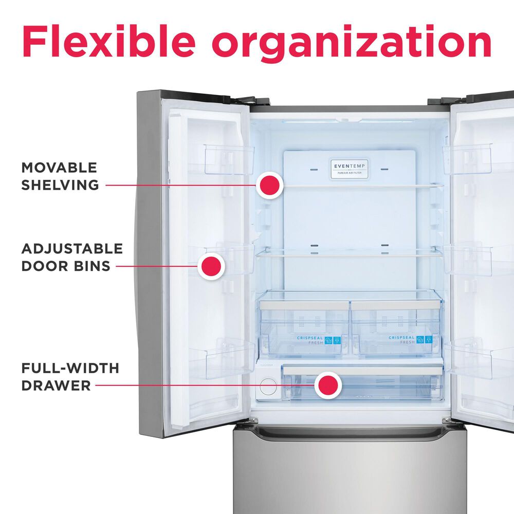 Frigidaire Gallery 20.0 Cu. Ft. Standard-Depth French Door Refrigerator in Stainless Steel, , large