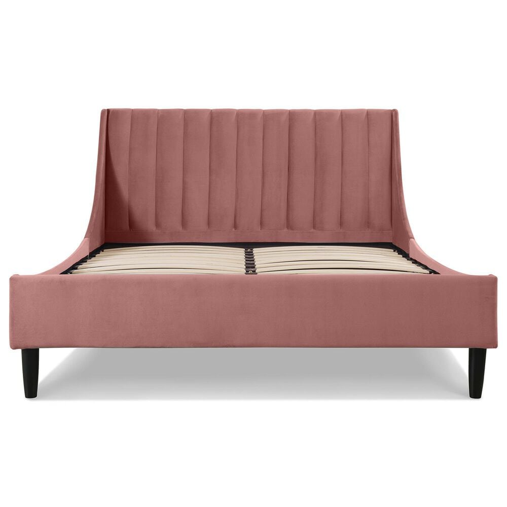 Jennifer Taylor Home Aspen Queen Upholstered Platform Bed in Ash Rose, , large
