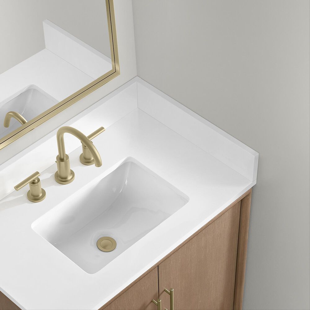37B Mertola 30" Single Bathroom Vanity Cabinet in Walnut Drift with White Composite Stone Top and Backsplash, , large