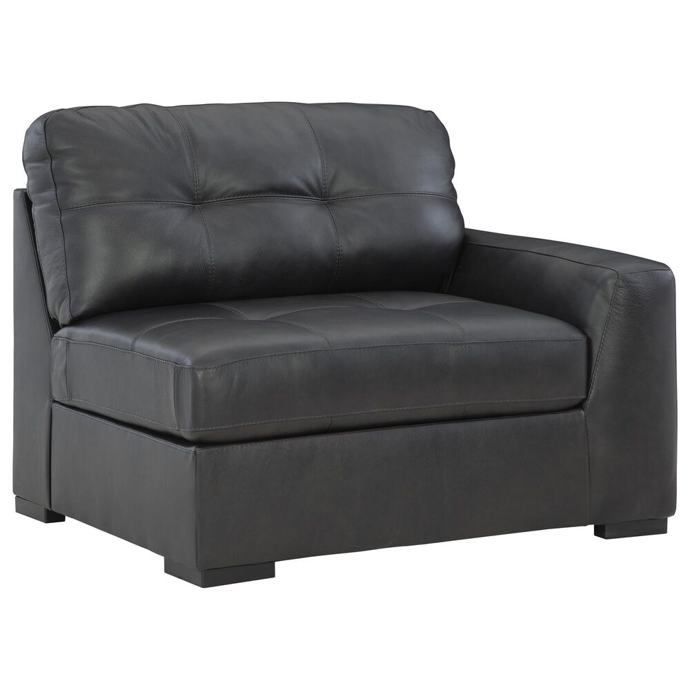 Ashley Brindley Pier 5-Piece Stationary Symmetrical Leather Sectional in Fog, , large