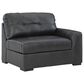 Ashley Brindley Pier 5-Piece Stationary Symmetrical Leather Sectional in Fog, , large