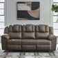 Ashley Lowilla Manual Reclining Sofa in Driftwood, , large