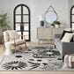 Nourison Aloha 7"10" x 10"6" Black and White Indoor/Outdoor Area Rug, , large
