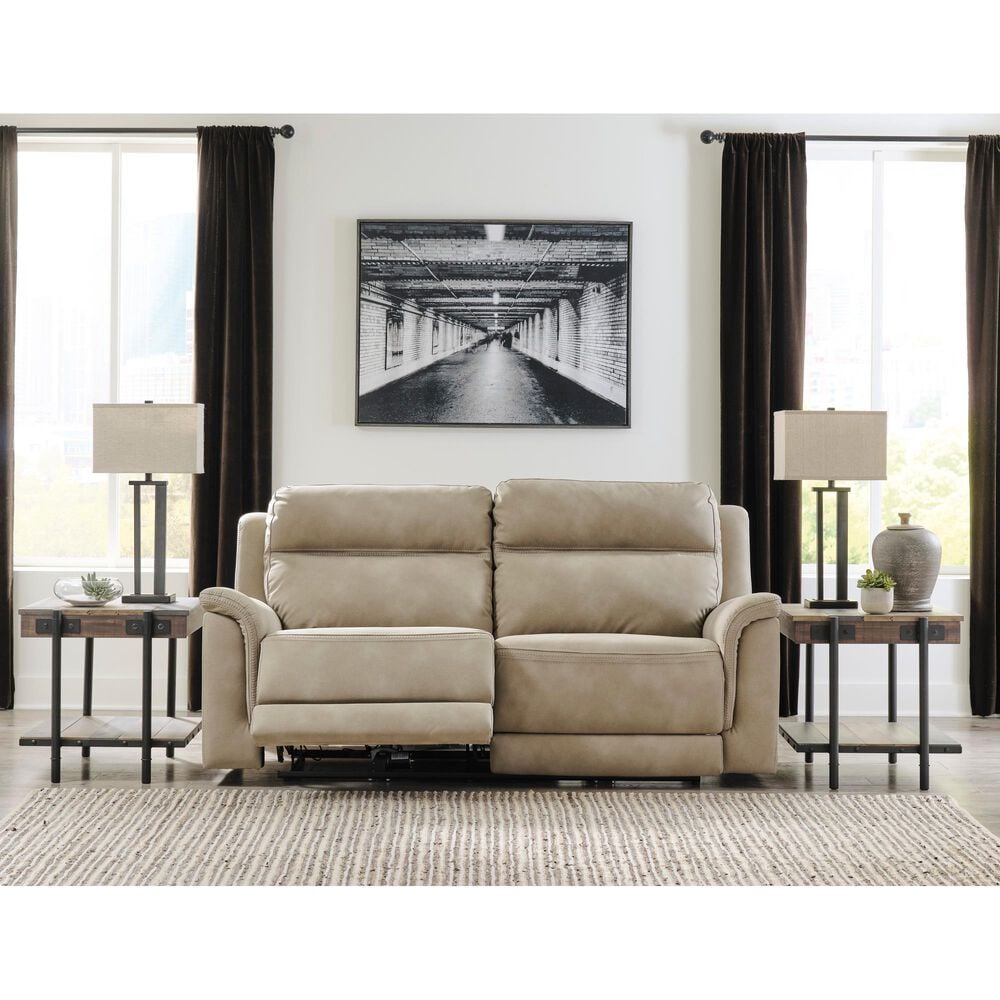 Ashley Next-Gen DuraPella Power Reclining Sofa with Power Headrest in Sand, , large