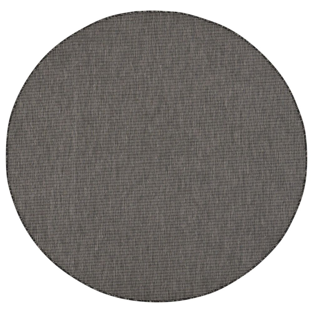 Nourison Positano 6" Round Charcoal Indoor/Outdoor Area Rug, , large