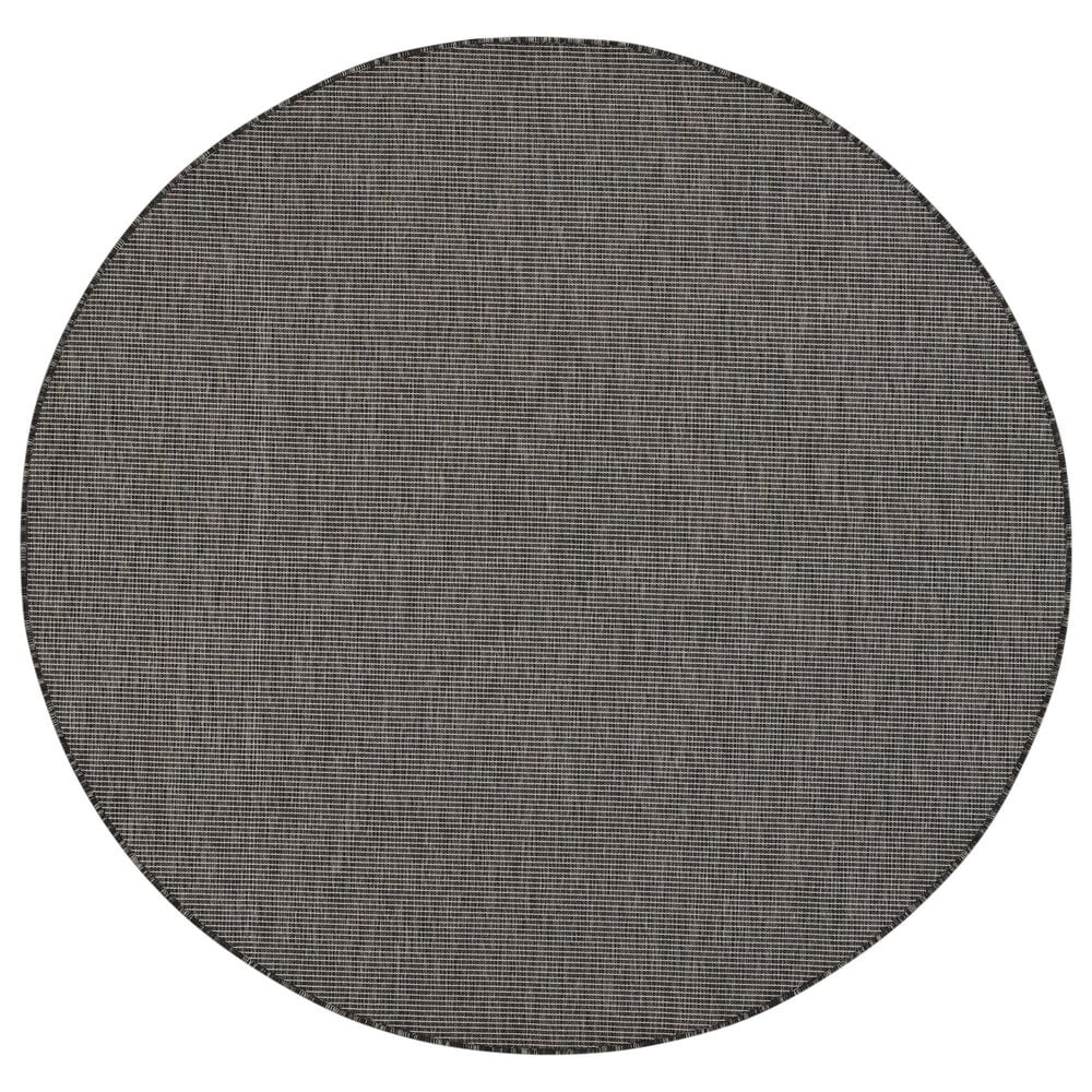 Nourison Positano 6" Round Charcoal Indoor/Outdoor Area Rug, , large