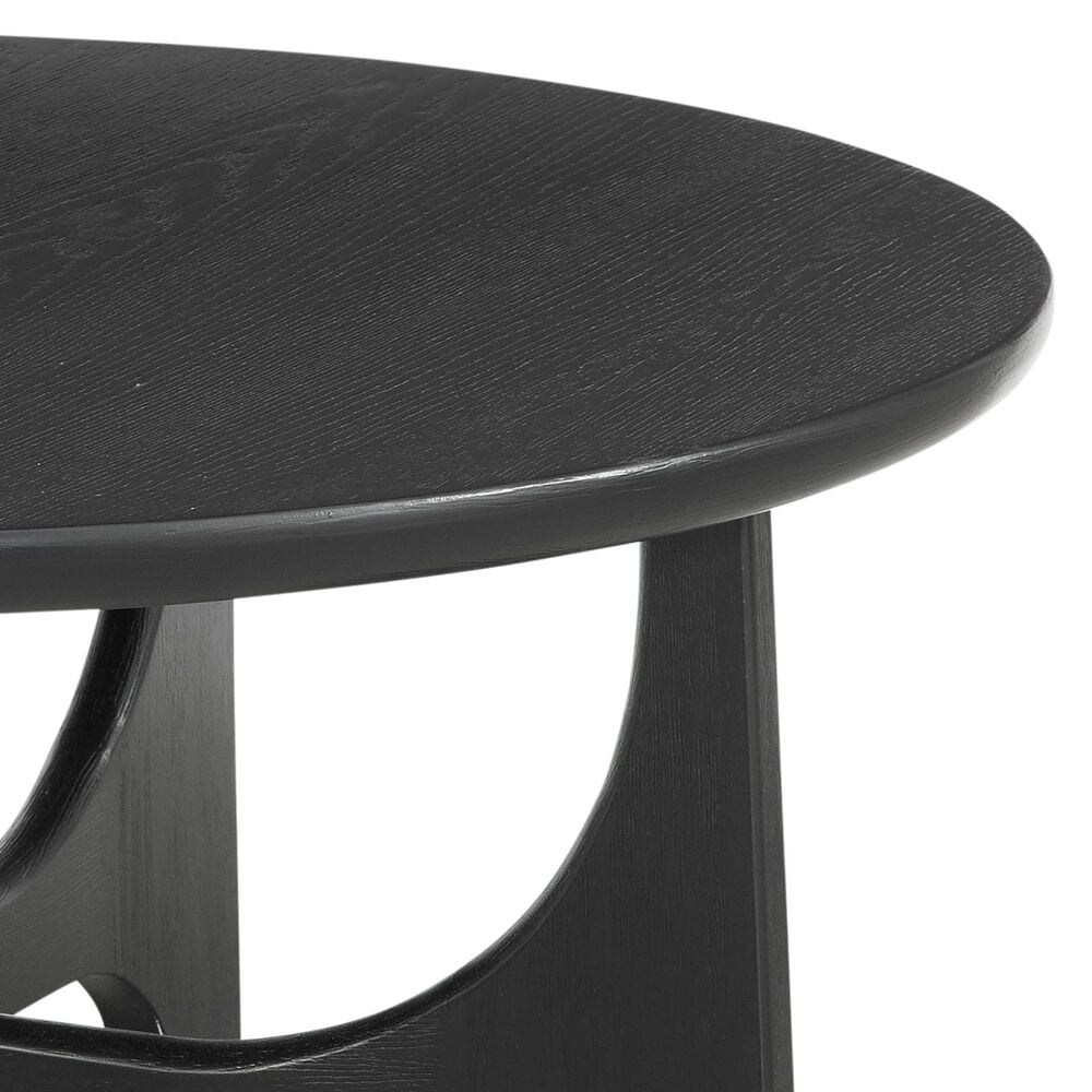 Bassett Mirror Company Dunnigan Round Cocktail Table in Black Matte, , large