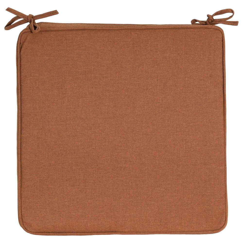 Hearth and Haven Noah19" x 19" Outdoor Dining Chair Cushion with Water-Repellent Fabric and Secure Ties in Orange, , large
