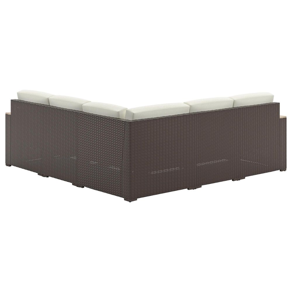 Homestyles Palm Springs 3-Piece Patio Sectional Set in Brown, , large