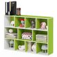 HOMLUX 11-Cube Reversible Open Shelf Bookshelf in Green and White, , large