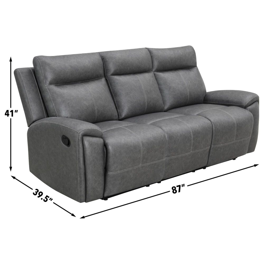 Steve Silver Gaston Manual Reclining Loveseat in Graphite Gray, , large
