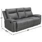 Steve Silver Gaston Manual Reclining Loveseat in Graphite Gray, , large
