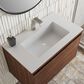 James Martin Vanities Mantova 31.5" Single Vanity in Mid-Century Walnut with 3 cm Glossy White Composite Stone Top and Rectangular Sink, , large