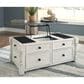 Ashley Havalance Lift-Top Coffee Table in Distressed Vintage White and Weathered Gray, , large