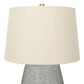 Creative Coop Oslo Textured Stoneware Table Lamp in Blue and Gold, , large