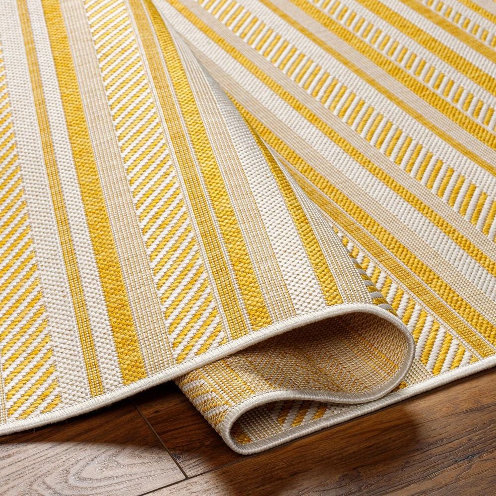 Surya Eagean EAG-2424 Mustard and Ivory 7&#39;10&quot; x 10&#39;2&quot; Indoor/Outdoor Area Rug, , large