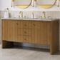 James Martin Hudson 60" Double Bathroom Vanity in Honey Oak with 3 cm Victorian Silver Silestone Top and Rectangular Sinks, , large