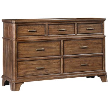 Hawthorne Furniture Telluride 7 Drawer Dresser in Vintage Oak, , large