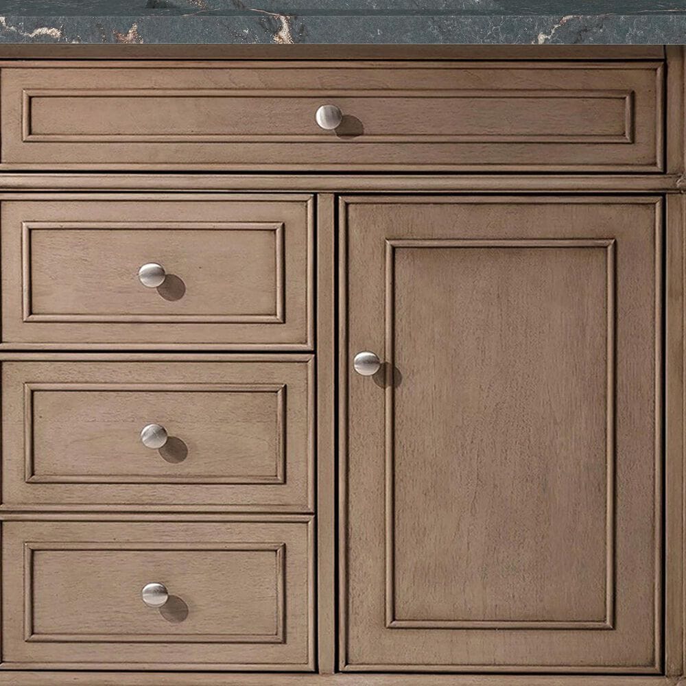 James Martin Vanities Bristol 36" Single Bathroom Vanity in Whitewashed Walnut with 3 cm Parisien Bleu Quartz Top and Rectangular Sink, , large