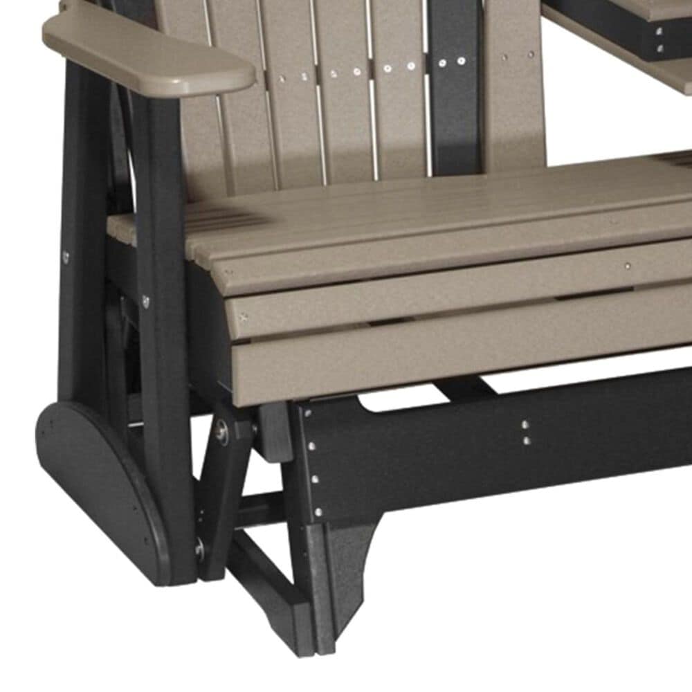 Amish Orchard 5&#39; Adirondack Glider in Weatherwood and Black, , large