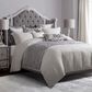 HiEnd Accents Medallion Matelasse 3-Piece Queen Duvet Cover Set in Gray, , large