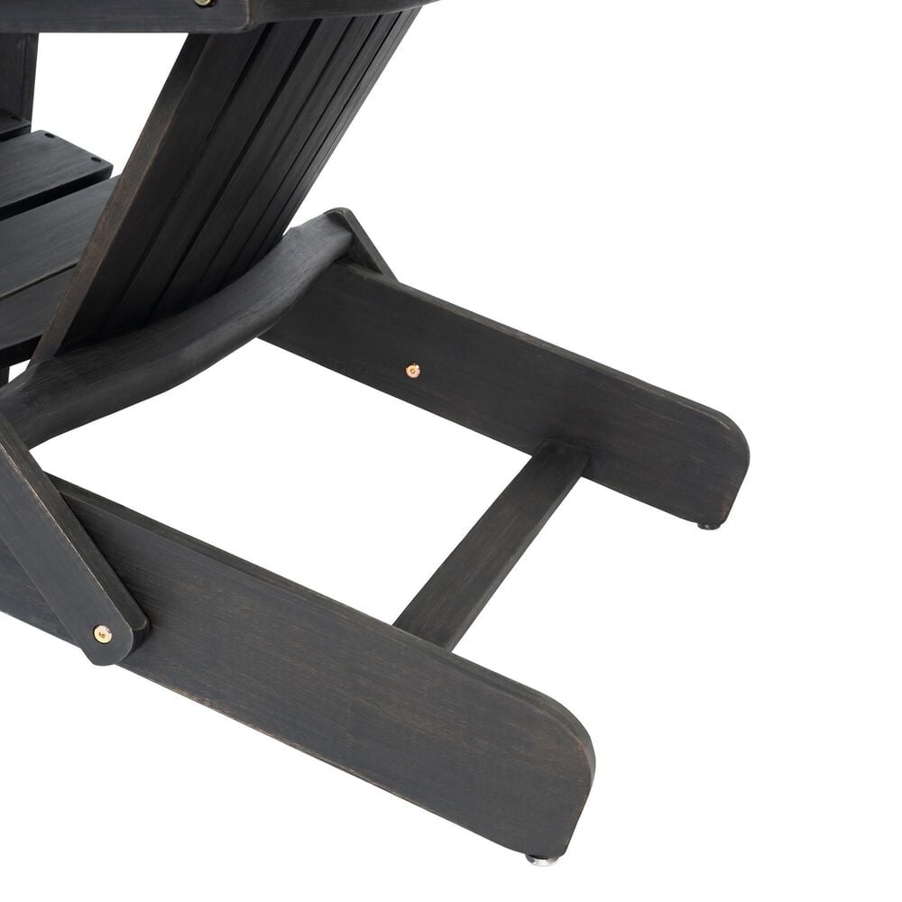 Hearth and Haven Malibu Outdoor Folding Adirondack Chair with Slatted Seating in Dark Gray, , large