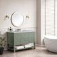 James Martin Vanities Breckenridge 48" Single Bathroom Vanity in Smokey Celadon with 3 cm Carrara White Marble Top and Rectangular Sink, , large
