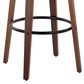 LumiSource Matisse 30" Swivel Barstool with White Faux Leather Upholstery in Walnut and Black (Set of 2), , large