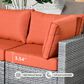 HOMLUX 5-Piece Patio Conversation Set with Two Ottomans in Orange Red, , large