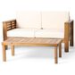 Hearth and Haven 2-Piece Patio Conversation Set with Cream Cushion in Teak, , large