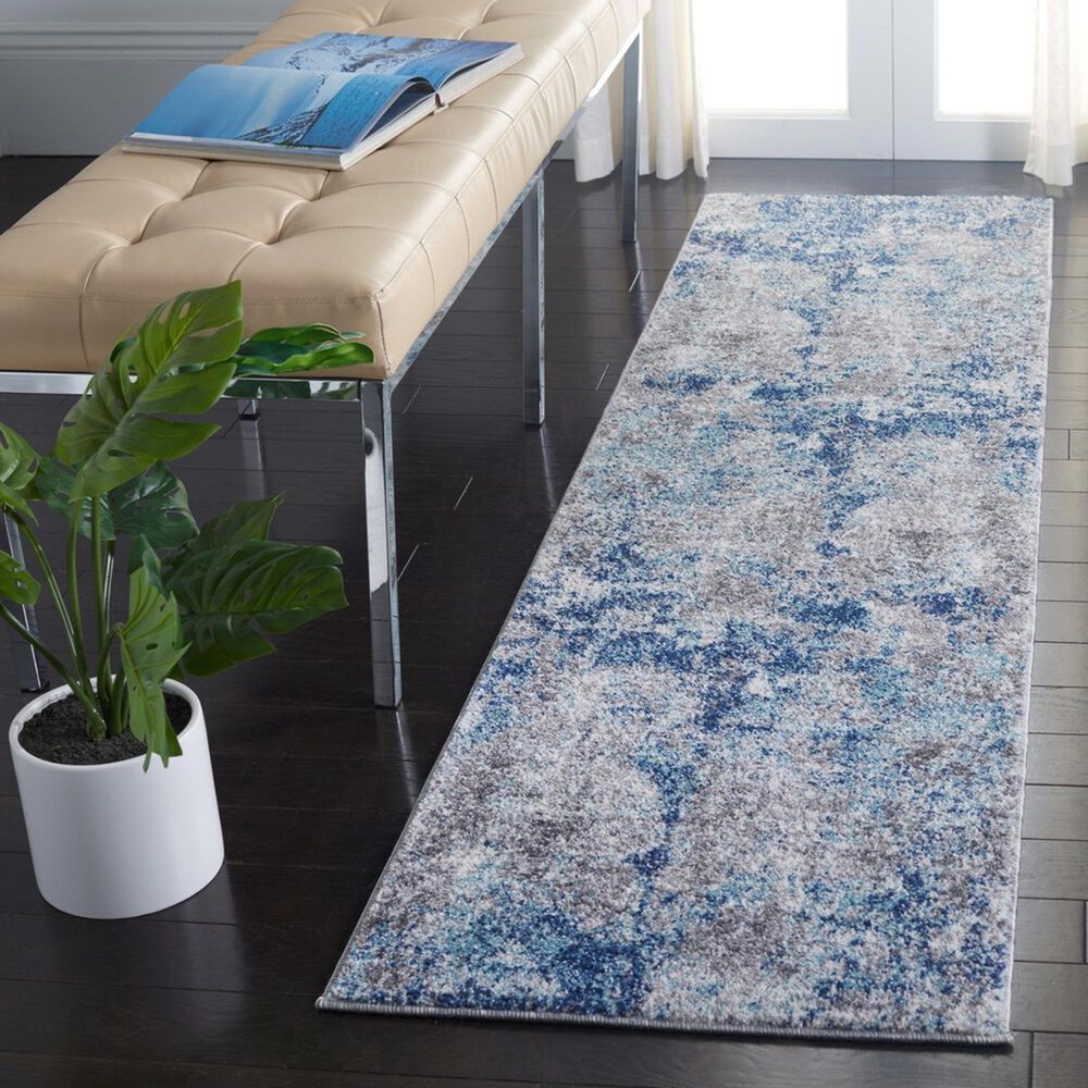 Safavieh Aston 2&#39; x 9&#39; Navy and Grey Runner, , large