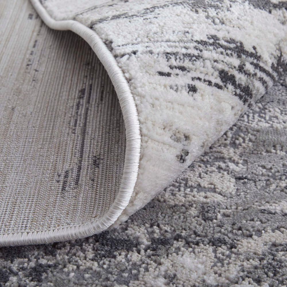 Feizy Prasad Ivory and Charcoal 2'10" x 7'10" Runner, , large