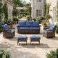 Sunwell Garden 5-Piece Patio Conversation Set with Stationary Chairs in Navy, , large