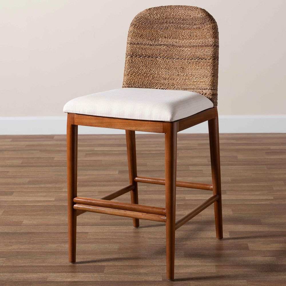 Baxton Studio Nadim Counter Stool in Natural Brown, , large