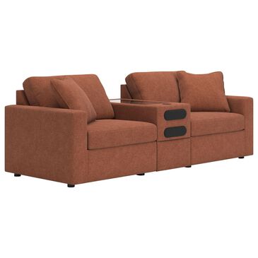 Ashley Modmax 3-Piece Stationary Loveseat with Audio Console in Spice, , large